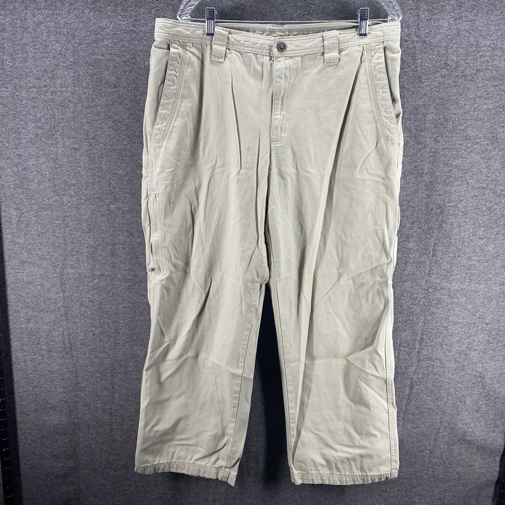 Columbia Canvas Pants Mens 36x30 Khaki AM8564 Utility Outdoor Straight Leg